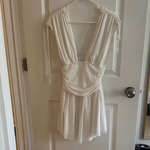 12th Tribe White Backless Dress